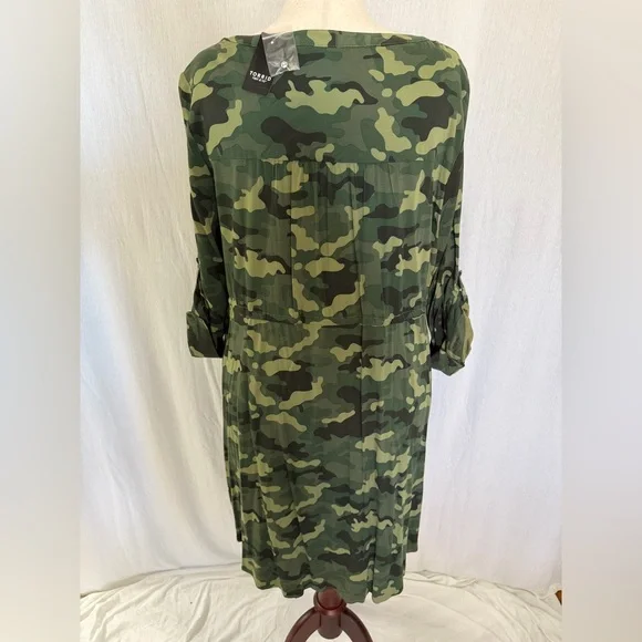 NWT Torrid Camouflage Green Zip Front Shirt Dress - Torrid Size 3 (22-24, 3X) - Picture 9 of 16